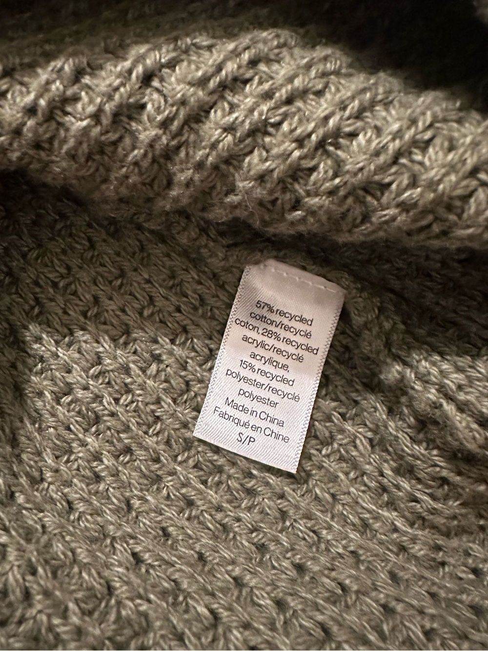eberjey Recycled Sweater Cropped Cardigan Moss Green Small - Picture 6 of 6